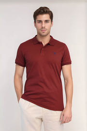 VELVARDE POLO YAKA TSHIRT BORDO (1815)